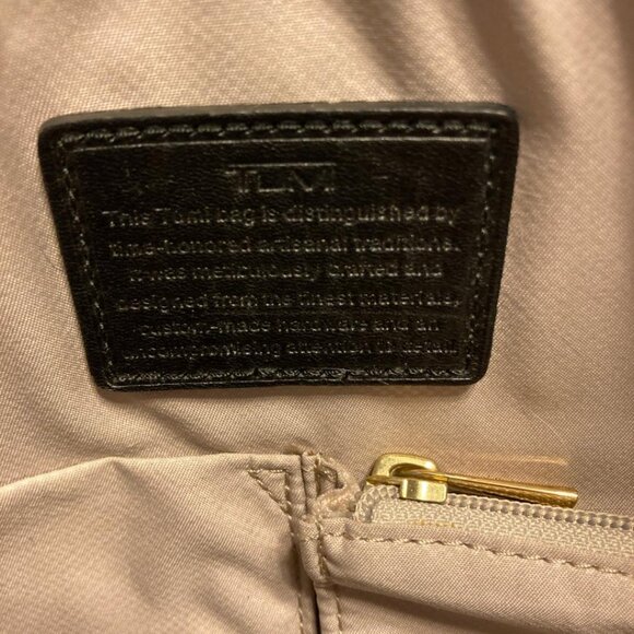 TUMI Larkin Hayes Triple Compartment Tote Bag Black Gold Travel Career Computer - Picture 8 of 16